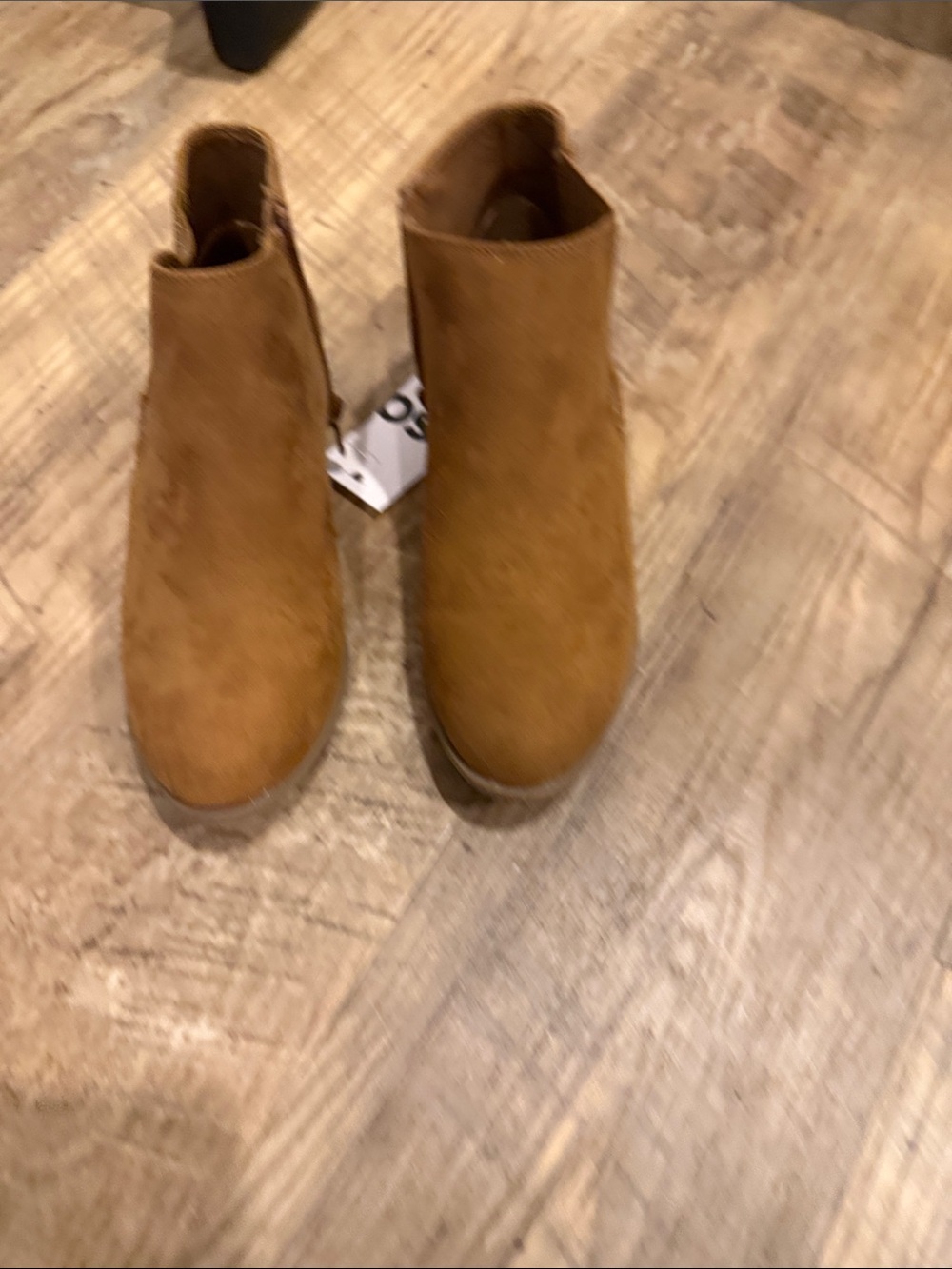 SO Tan Suede Ankle Booties